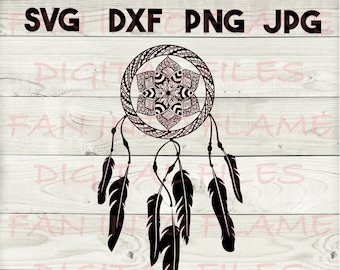 dreamcatcher mandala SVG, DXF, png, jpg, digitale download, silhouet, cricut, glowforge