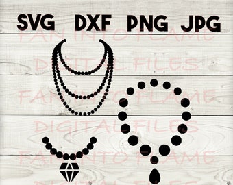 Pearl Necklace Outline 2 SVG Pearl Necklace SVG Pearl - Etsy