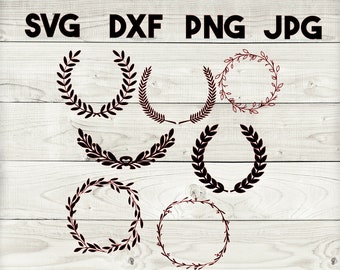 laurel wreaths SVG, DXF, png, jpg, digital download, silhouette, cricut
