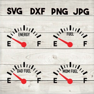 brandstofmeter SVG, DXF, png, jpg, digitale download, silhouet, cricut, glowforge