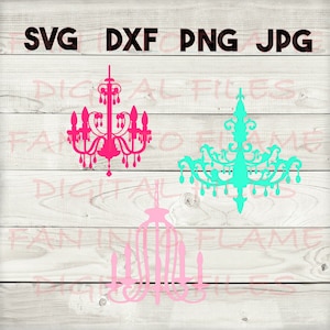 Kronleuchter SVG, DXF, png, jpg, digitaler Download, Silhouette, Cricut