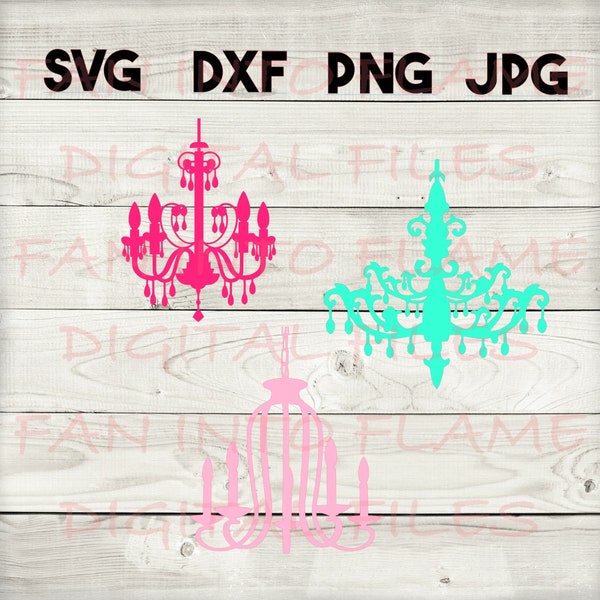 chandelier SVG, DXF, png, jpg, digital download, silhouette, cricut