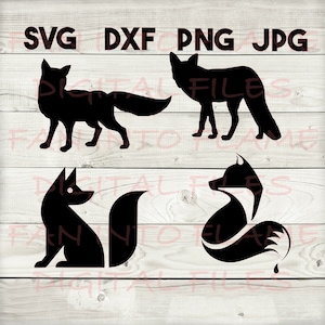 fox SVG, DXF, png, jpg, téléchargement numérique, silhouette, cricut, glowforge
