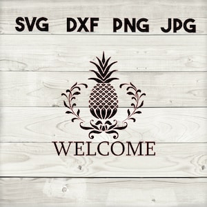 welkom ananas SVG, DXF, png, jpg, digitale download, silhouet, cricut