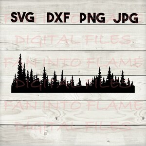 Wald SVG, DXF, png, jpg, digitaler Download, Silhouette, Cricut, Glowforge