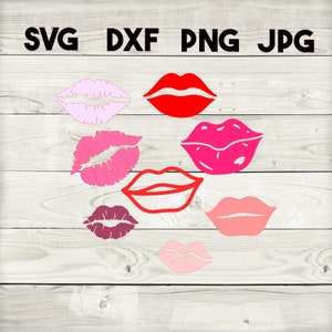 lippen bundel SVG, DXF, png, jpg, digitale download, silhouet, cricut