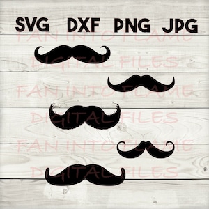 bigode SVG, DXF, png, jpg, download digital, silhueta, cricut, glowforge