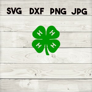 4H Kleeblatt SVG, DXF, png, jpg, digitaler Download, Silhouette, Cricut