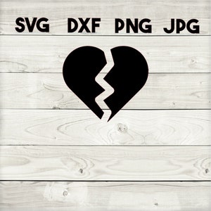broken heart SVG, DXF, png, jpg, digital download, silhouette, cricut