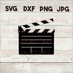 clapperboard SVG, DXF, png, jpg, digital download, silhouette, cricut