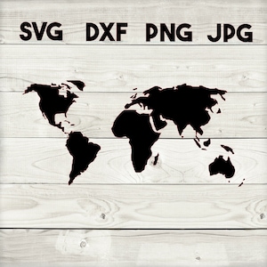 mapa mundial SVG, DXF, png, jpg, download digital, silhueta, cricut