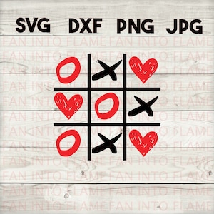 tic tac toe valentine SVG, DXF, png, jpg, digital download, silhouette, cricut
