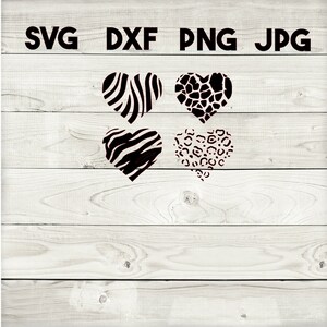 animal hearts SVG, DXF, png, jpg, digital download, silhouette, cricut