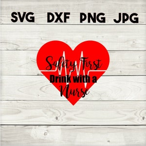 veiligheid eerst verpleegkundige SVG, DXF, png, jpg, digitale download, silhouet, cricut