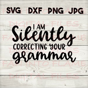 grammar SVG, DXF, png, jpg, digital download, silhouette, cricut, glowforge