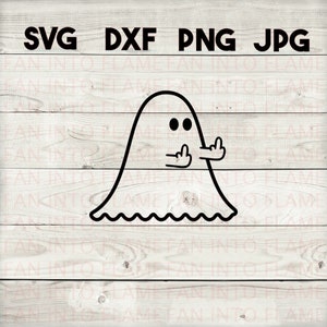 ghost middle finger SVG, DXF, png, jpg, digital download, silhouette, cricut, glowforge