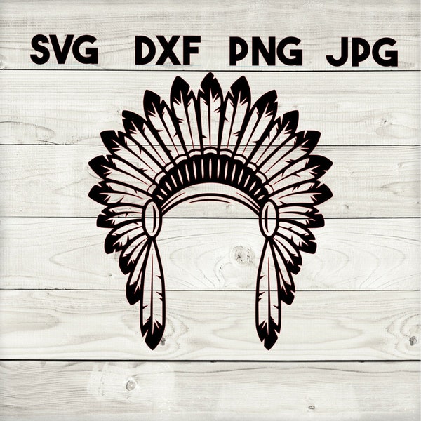 Indian Headdress SVG, DXF, png, jpg, digital download, silhouette, cricut