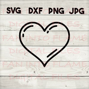 corazón dibujos animados SVG, DXF, png, jpg, descarga digital, silueta, cricut, glowforge