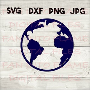 Earth SVG, DXF, png, jpg, digitaler Download, Silhouette, cricut, glowflorge
