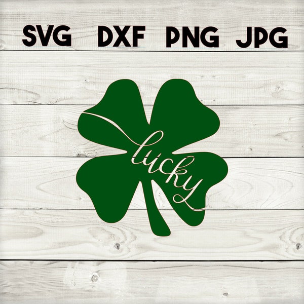 Glücksklee SVG, DXF, png, jpg, digitaler Download, Silhouette, Cricut