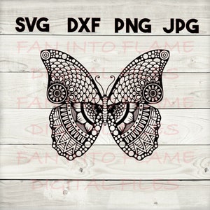 Schmetterling Mandala SVG, DXF, png, jpg, digitaler Download, Silhouette, Cricut, Glowforge