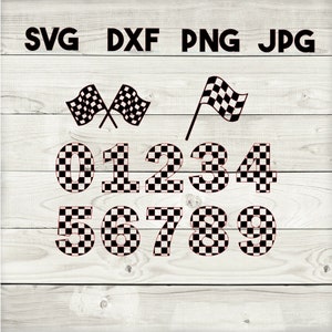 race vlaggen nummers SVG, DXF, png, jpg, digitale download, silhouet, cricut