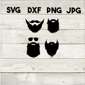 baard SVG, DXF, png, jpg, digitale download, silhouet, cricut