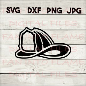 Feuerwehrhut SVG, DXF, png, jpg, digitaler Download, Silhouette, Cricut, Glowforge