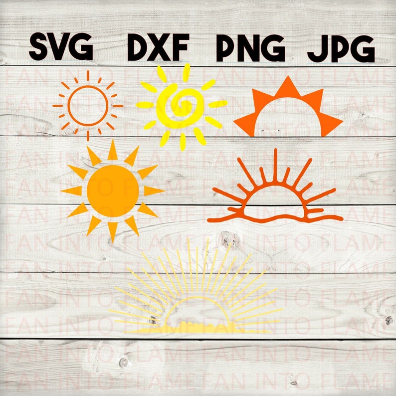 Sun Rays Dxf Sun Bundle SVG, DXF, Png, Jpg, Digital Download, Silhouette, Cricut ...