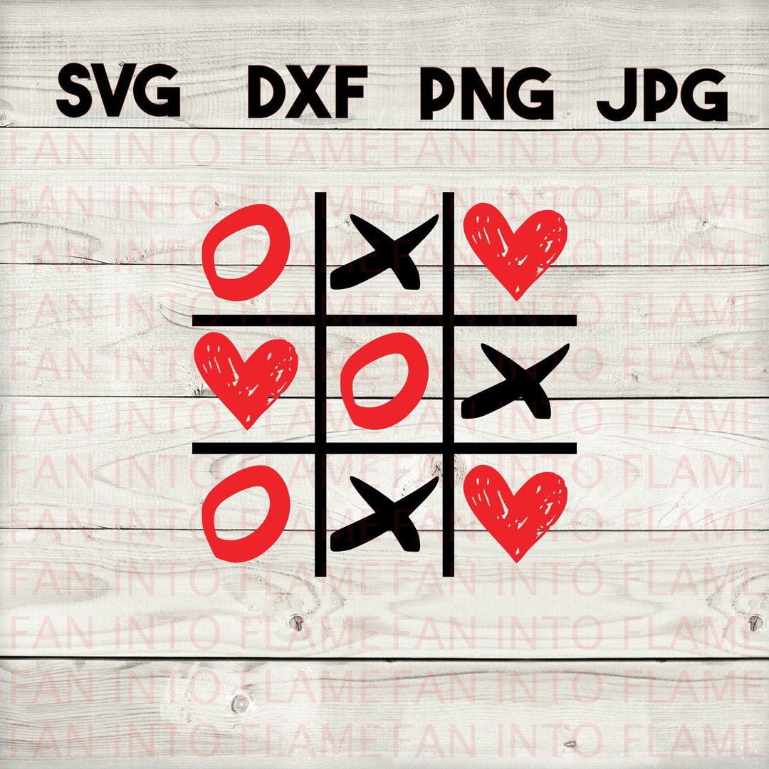 Tic Tac Toe Valentine SVG, DXF, Png, Jpg, Digital Download, Silhouette ...