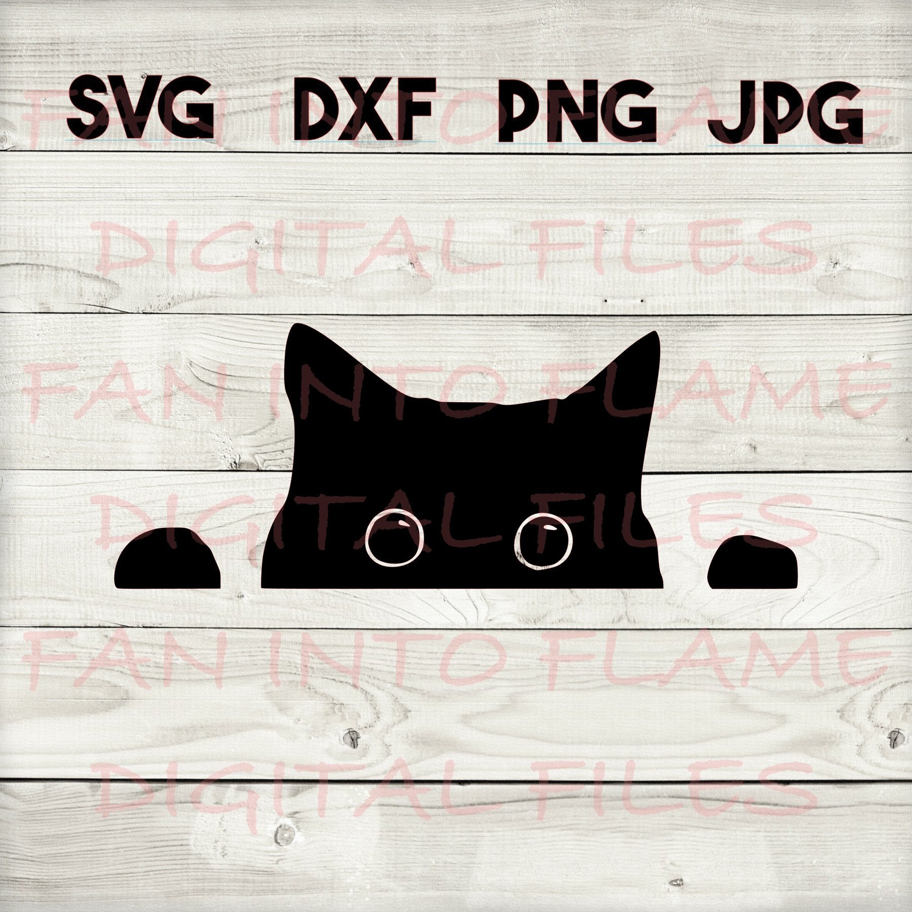 Cat peeking SVG DXF png jpg digital download silhouette | Etsy