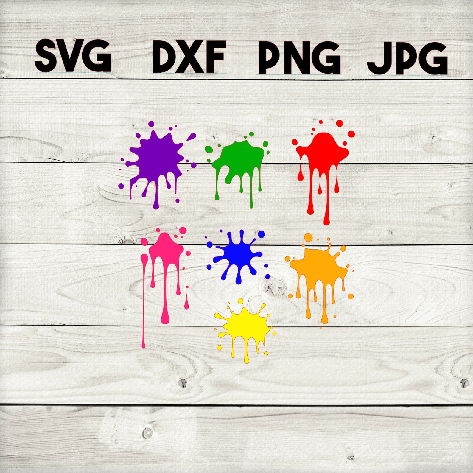 Paint Splatter Bundle SVG, DXF, Png, Jpg, Digital Download, Silhouette ...