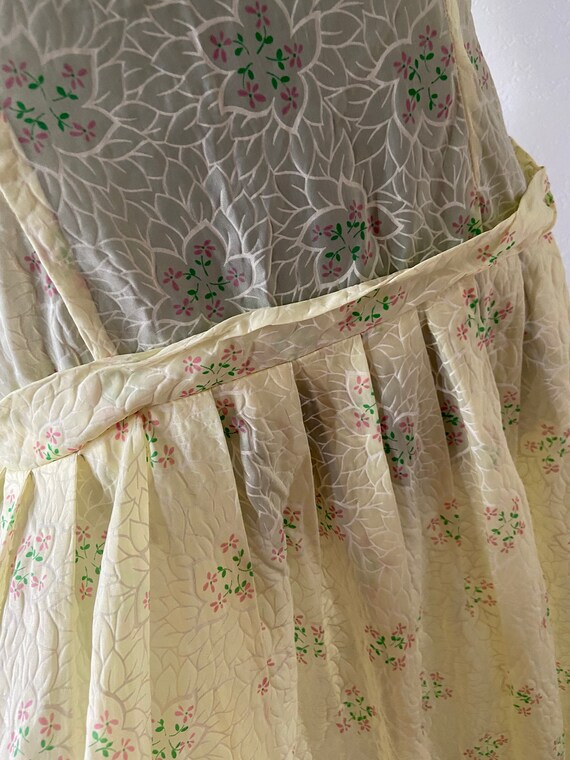 1950’s Floral Dress/ Vintage Sheer Floral Print Su