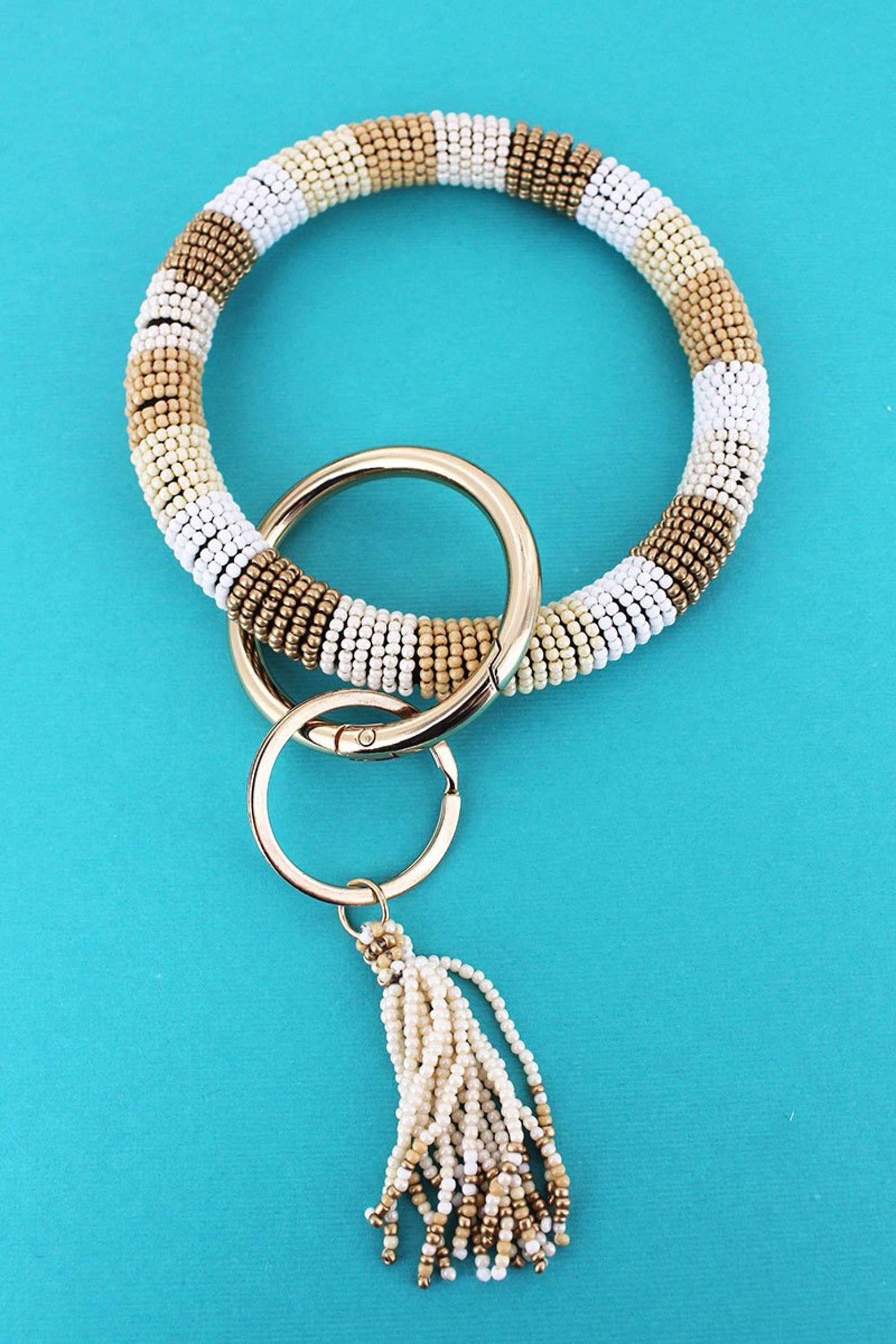 Beaded Tassel Bangle Keychain Wristlet Multiple Designs Etsy