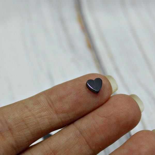 Hematite heart beads for jewelry making Natural gemstone beads, Black hematite stone beads Tiny small black heart beads Jewelry findings