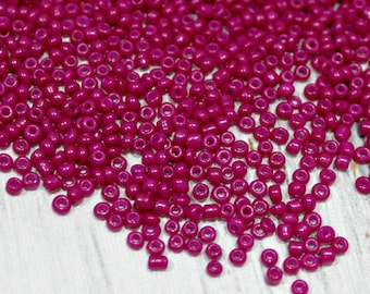 Raspberry red glass seed beads for jewelry making Small loose spacer beads 2mm embroidery beads 50g Kumihimo macrame beads Jewelry supplies