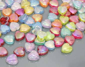 Cute Very Shiny Acrylic Heart Beads