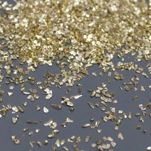 Pale gold Irregular crushed broken glass 3D nail art Medium glass chips decoration uv resin epoxy fillings Jewelry making supplies