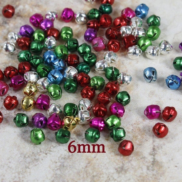6 mm/8 mm breloque clochette colorée pour la fabrication de bijoux Jingle bell pour noël cloche enfant perle chat cloche bijoux à bricoler soi-même fournitures résultats de bijoux