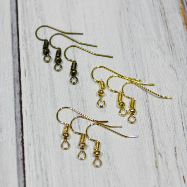 Gold Dark Gold Bronze French Earring Wire Hook Lead and Nickel Free for jewelry making Jewelry earrings supplies findings Earrings making