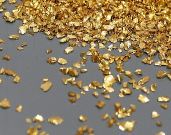 Gold Crushed Glass: Irregular 3D Nail Art, Resin Fillings, Jewelry Making