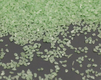 Light Green Crushed Glass Chips: Nail Art, Resin Jewelry Supplies