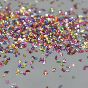 Rainbow Irregular crushed broken glass nail art Small glass chips glitter stone decoration uv resin epoxy fillings Jewelry making supplies