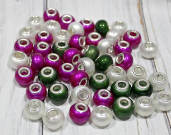 Fits all Designer and European Charm Bracelets* Beautiful Purple Lavender Facet Bead-Faceted Murano glass Bead 925 CORE