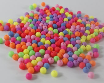 10mm bright colorful beads for jewelry making Neon matte round beads Kid bead for bracelet making Jewelry supplies Jewelry findings