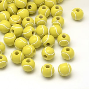 12mm yellow tennis beads for jewelry making Colorful sport kid bead for bracelet making
