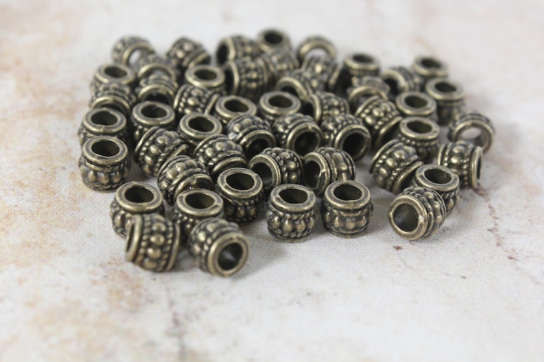 Antique silver bronze cooper Spacer barrel Metal Loose 3mm large hole Beads Supplies For DIY Jewelry Making bracelet making man jewelry bead