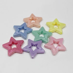 Chamelion large star beads Jewelry making supplies Acrylic iridescent bead star Kid bead Assorted beads Candy color beads Bubblegum bead