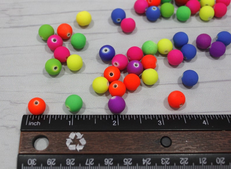 10mm bright colorful beads for jewelry making Neon matte round beads Kid bead for bracelet making Jewelry supplies Jewelry findings