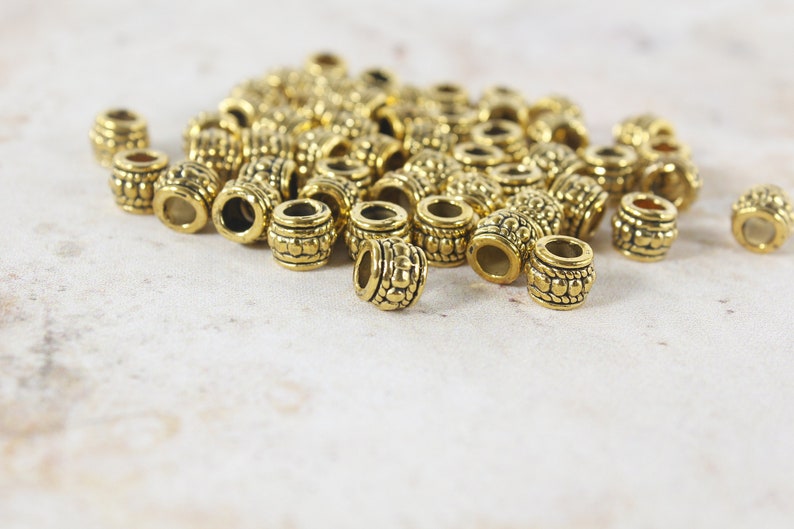 Antique silver bronze cooper Spacer barrel Metal Loose 3mm large hole Beads Supplies For DIY Jewelry Making bracelet making man jewelry bead